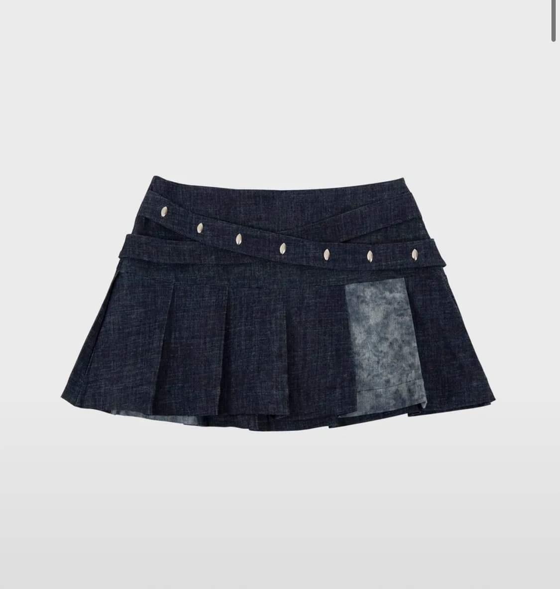 달링유어배드 데님 플리츠 스커트 블루 s 상품이미지1
