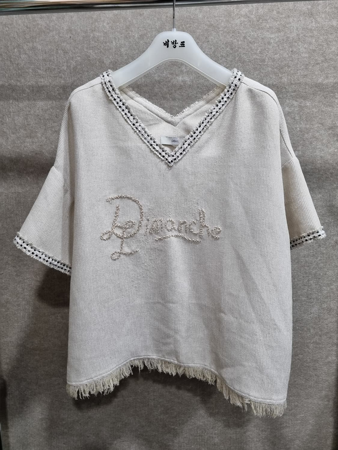 여성 66size 듀엘 브이넥 반팔 상품이미지1