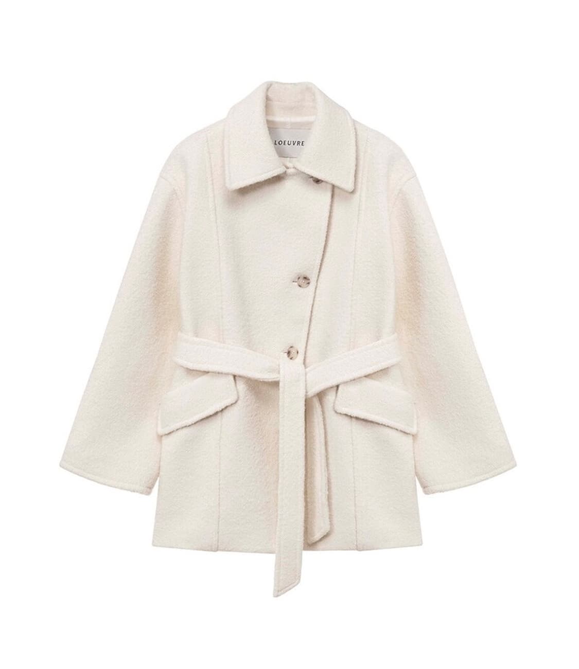 루에브르 알파카 벨티드 하프코트 상품이미지8