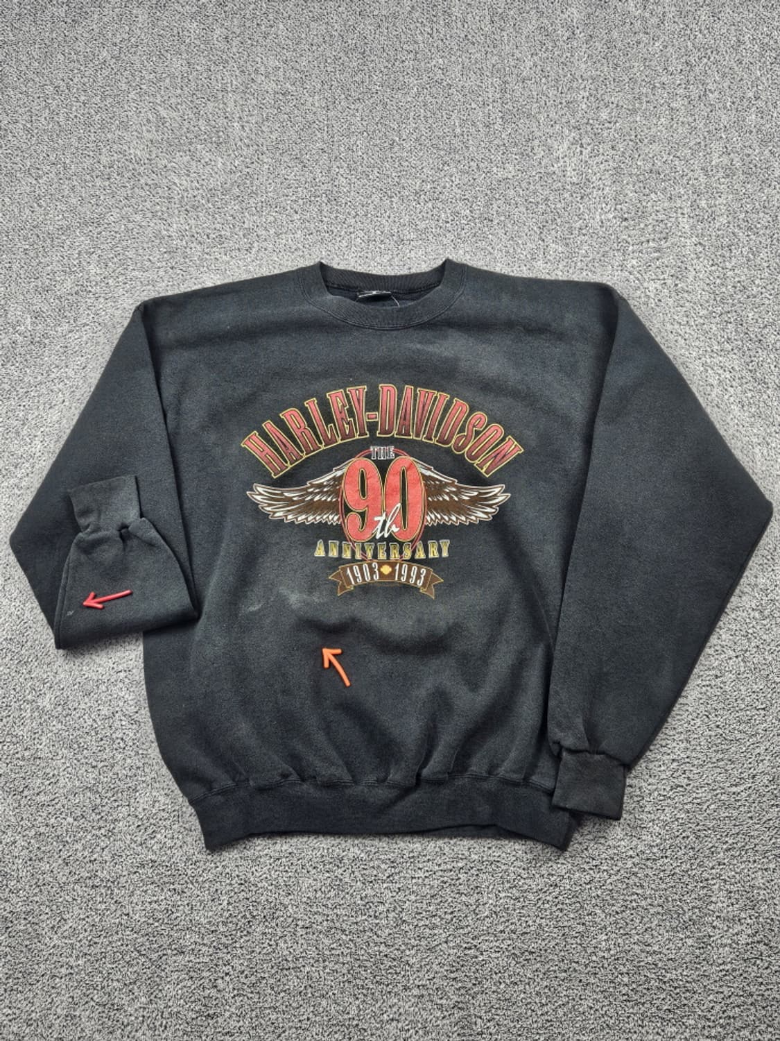 90's USA 할리데이비슨 90주년 맨투맨 ( XL )/ 10241 상품이미지5