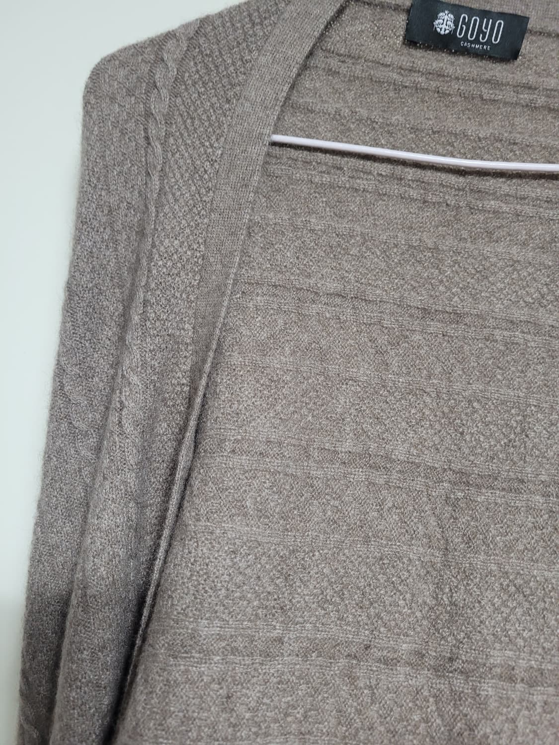 고요 캐시미어 100% 케이블 버튼 빅 숄 상품이미지8