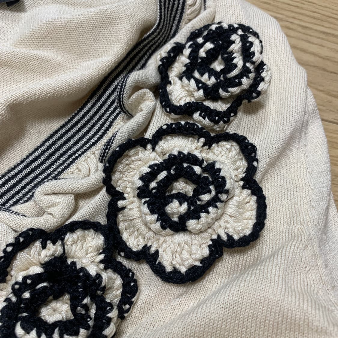 S)MaxMara 위크엔드 막스마라 플라워 코사쥬 실크 혼방 7부 가디건 상품이미지4
