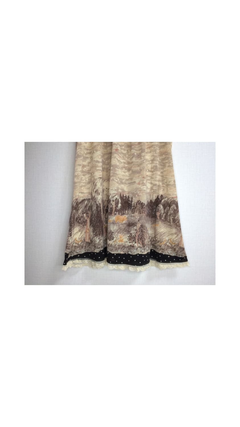 빈티지 베이지 레이스 도트 무늬 원피스 튜닉 상품이미지3