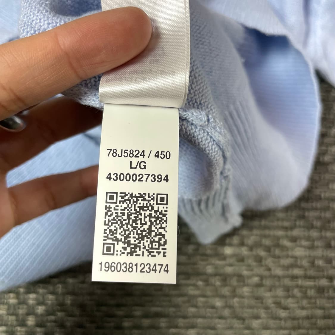 타미힐피거 미니로고 스카이블루 긴팔 니트 L 상품이미지8