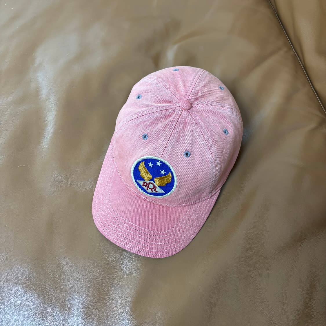 RRL 더블알엘 랄프로렌 폴로 윙로고 6패널 볼캡 모자 워시드 레드 상품이미지5