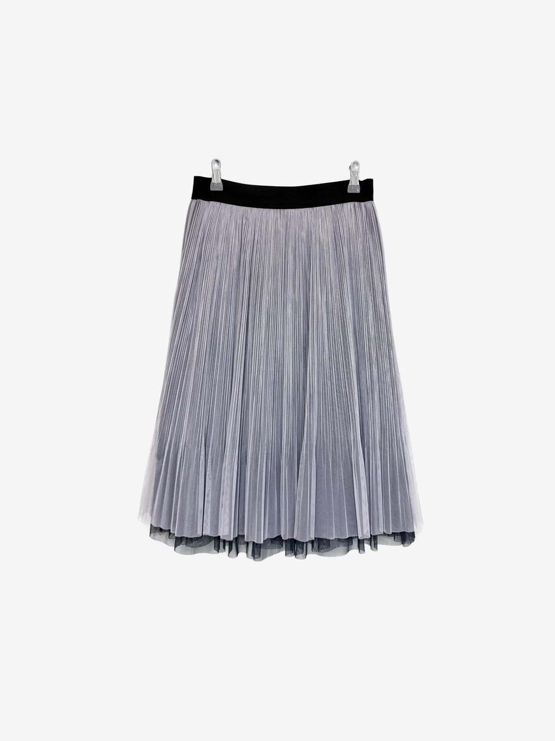Layered Sheer Pleated Skirt – Purple Gre 상품이미지4