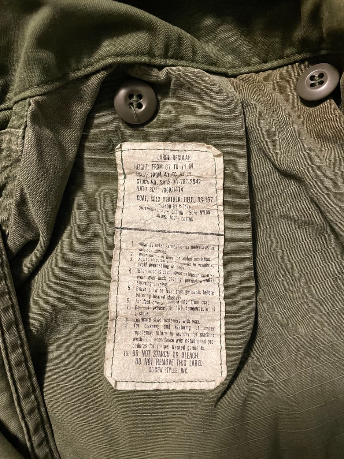 70s M65 필드자켓 오리지널 3세대 [L/R] 상품이미지6