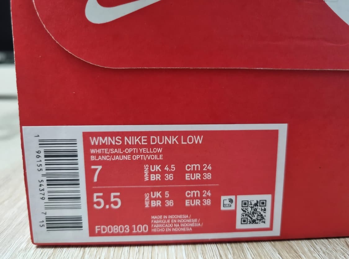 [240]나이키 덩크 로우 발렌타인데이 화이트 옵틱 옐로우 상품이미지2