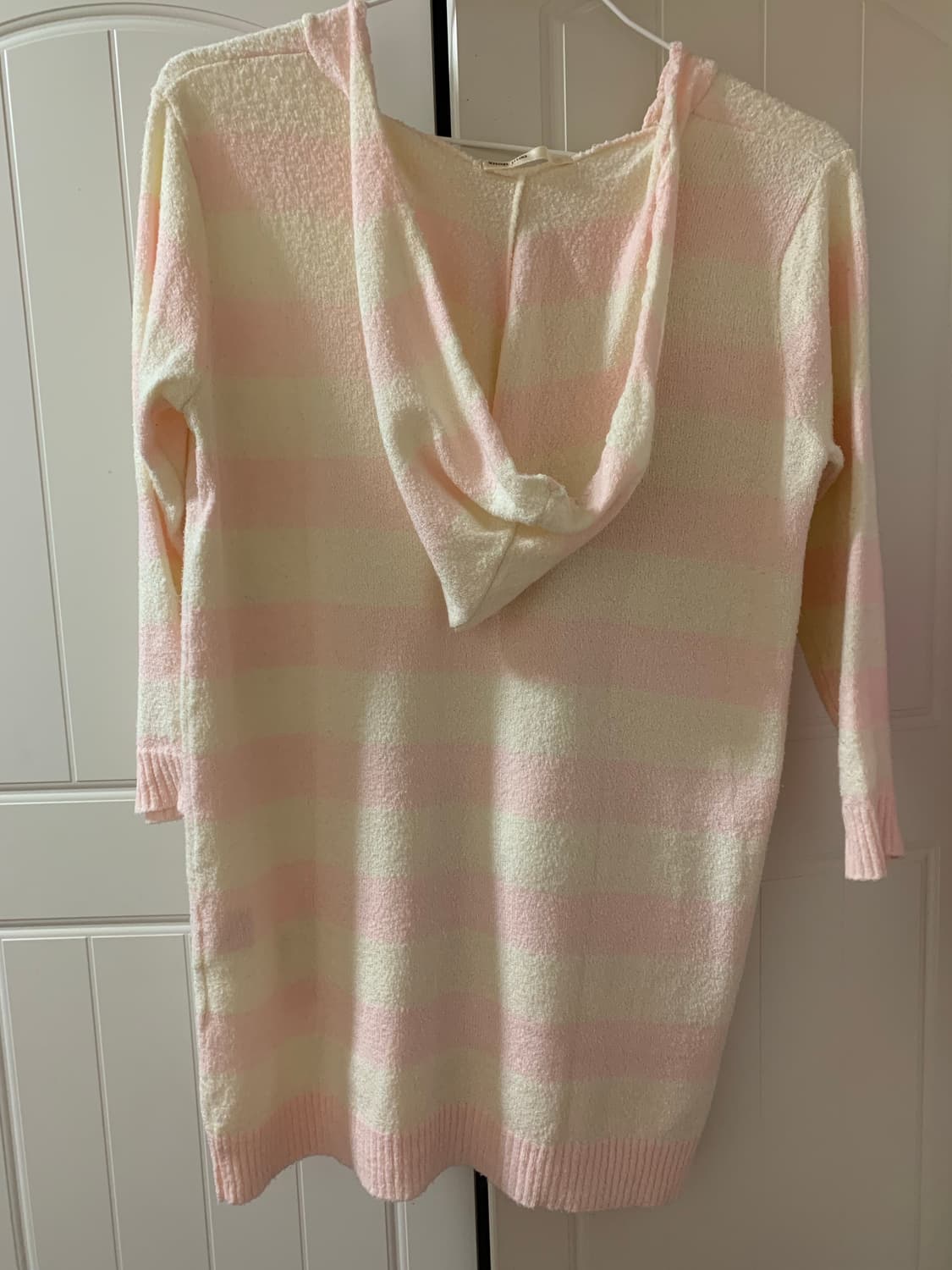 핑크 스트라이프 니트 후드 상품이미지2