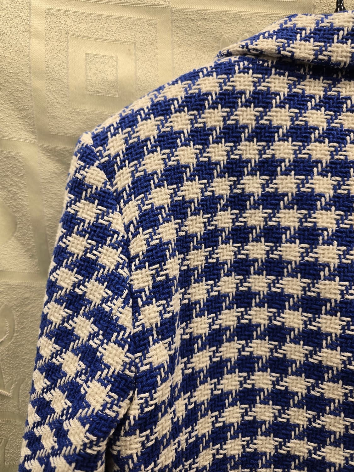 새상품) 자라 블루 체크 트위드 크롭 자켓 M(66) 상품이미지8