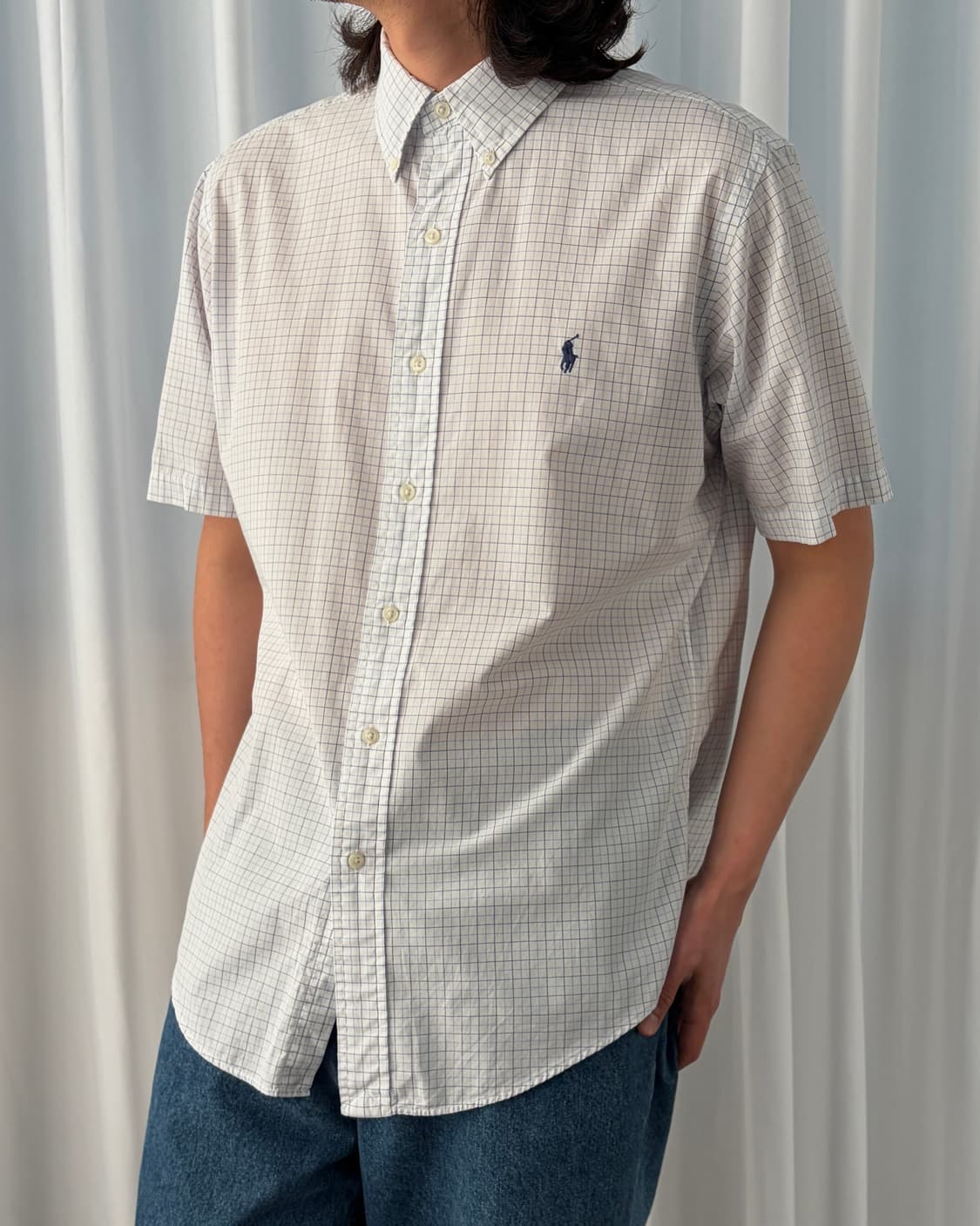 [M-L]폴로 랄프로렌 포플린 체크 반팔 셔츠 상품이미지1
