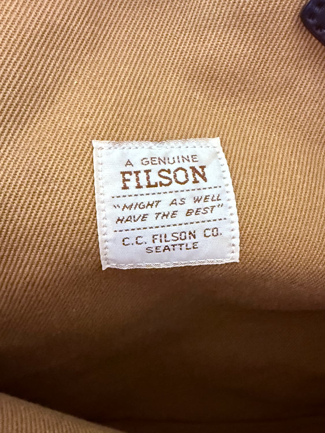 Filson 70261 Zip Tote Tan USA w/ Tags 상품이미지9