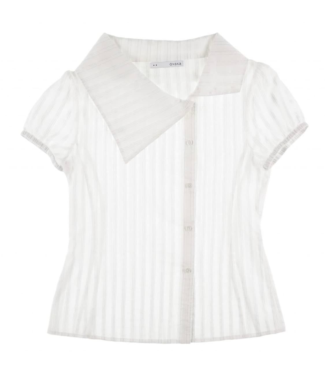 Onska 온스카 DRAPE COLLAR BLOUSE (WHITE)  상품이미지1