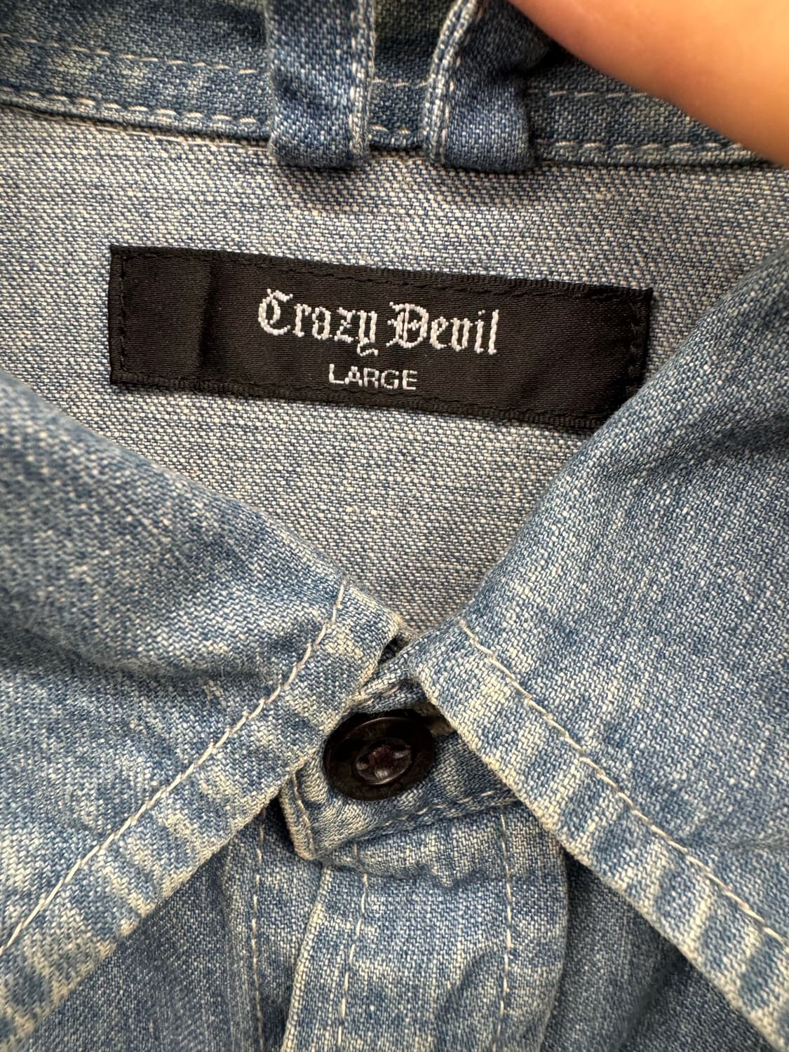 Crazy Devil 빈티지 칠부 웨스턴 데님셔츠 상품이미지3