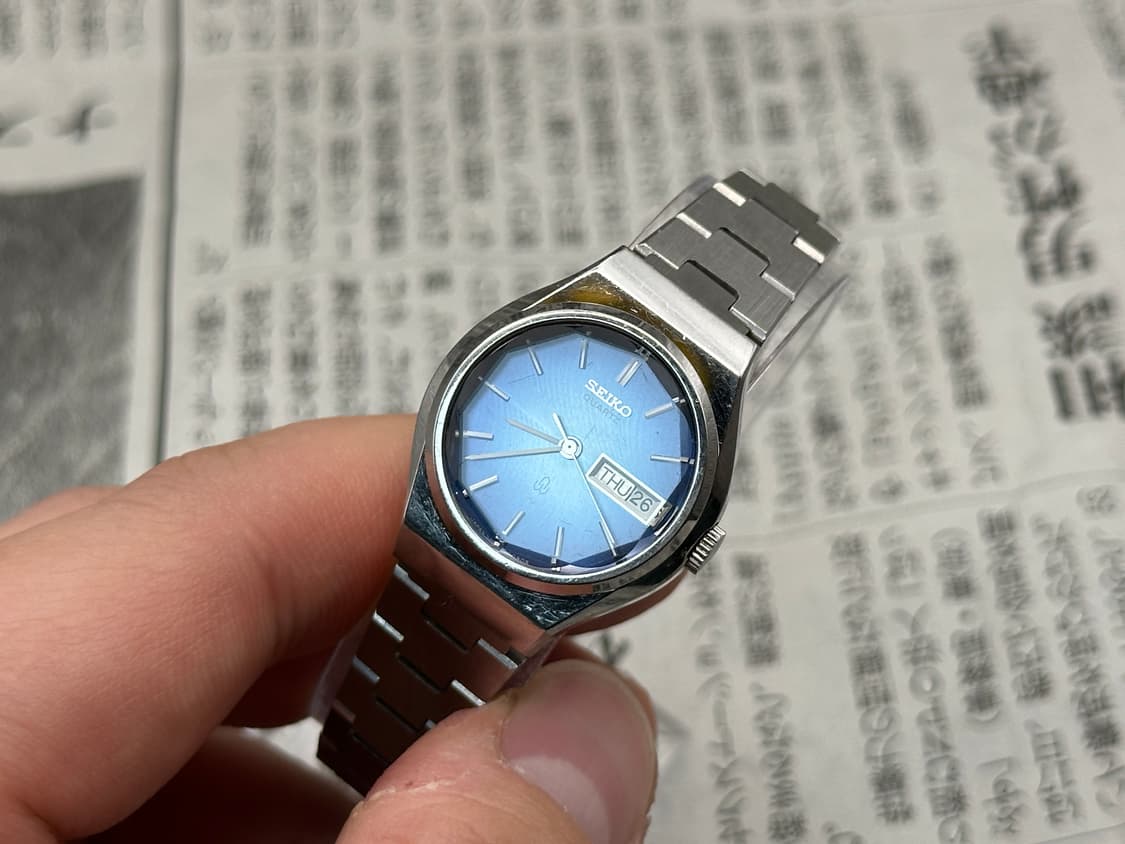 [1978년 빈티지] 세이코 쿼츠 10각 컷팅글래스 데이데이트 레이디스 상품이미지6