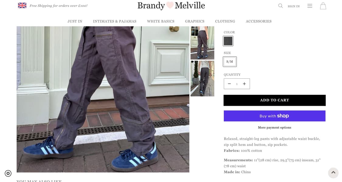 Brandy Melville Marley Pants cargo pants 상품이미지3