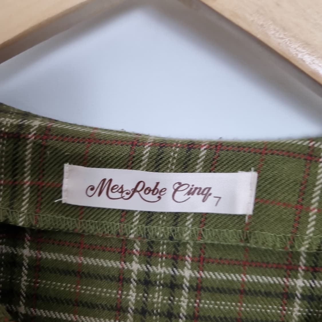 Mes Robe Ping 카키 체크 블라우스 상품이미지6
