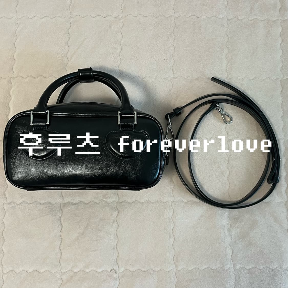 파인드카푸어 하트 블록백 22 크리클드 블랙 상품이미지1