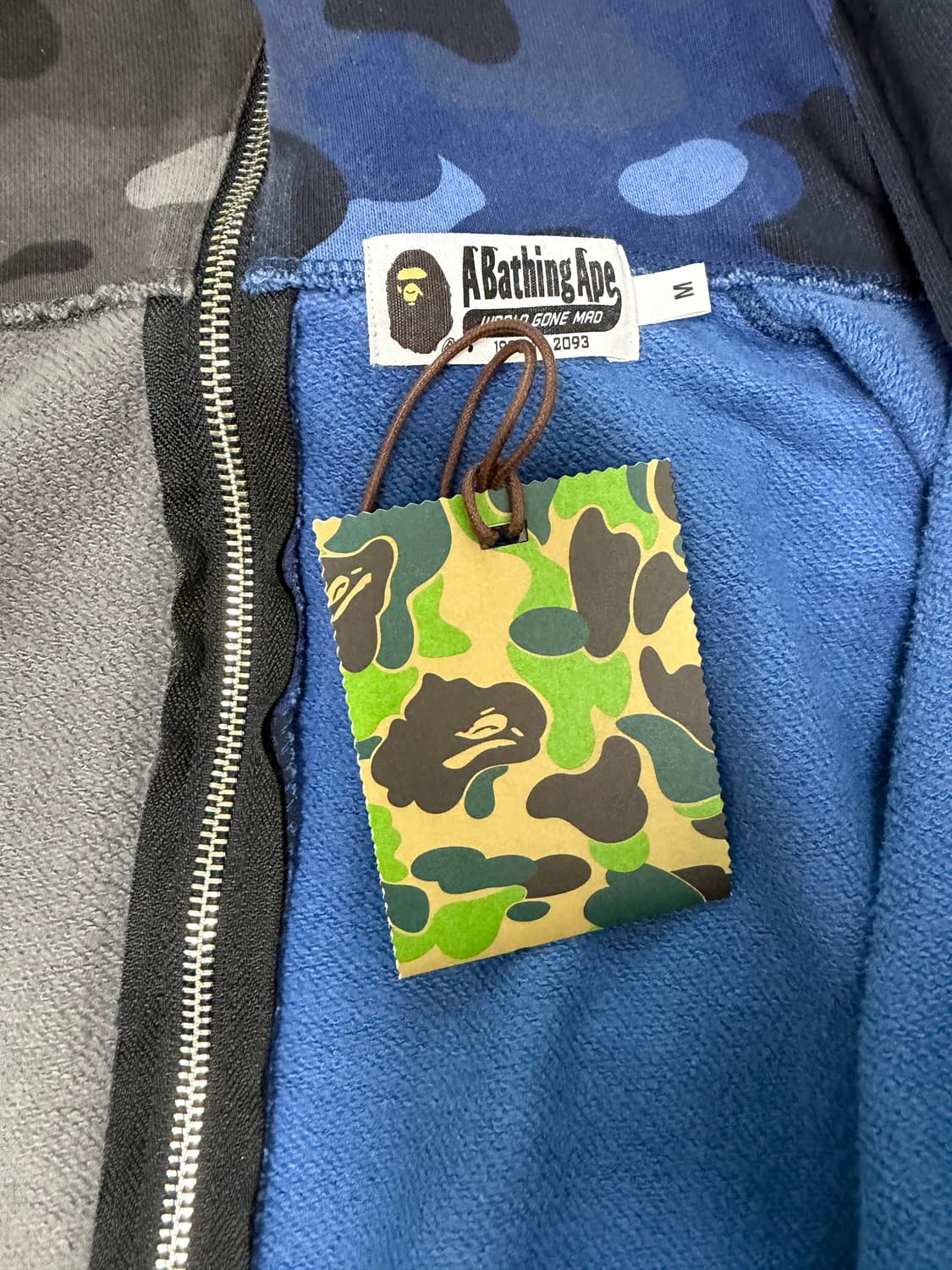 베이프 컬러 카모 세퍼레이트 샤크 풀 집 후드 블랙 네이비 상품이미지6