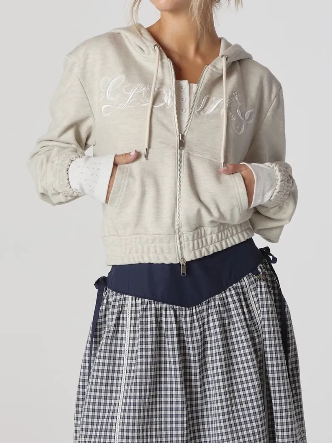 글로니 bonnie 크롭 후드집업 m 상품이미지2