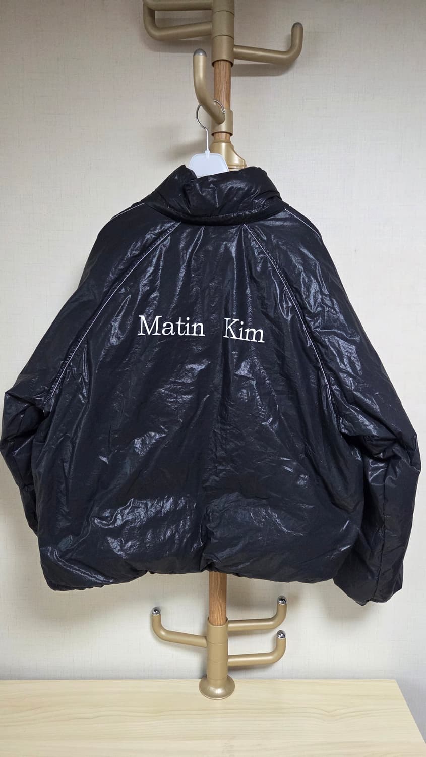 마뗑킴 마뗑 로고 코팅 다운 점퍼 블랙 L 상품이미지3
