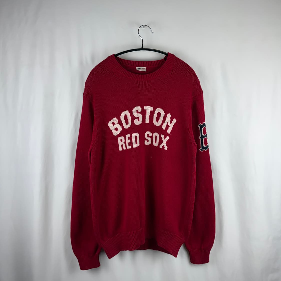 M) 유니클로 X MLB 보스턴레드삭스 라운드 니트 레드 상품이미지2