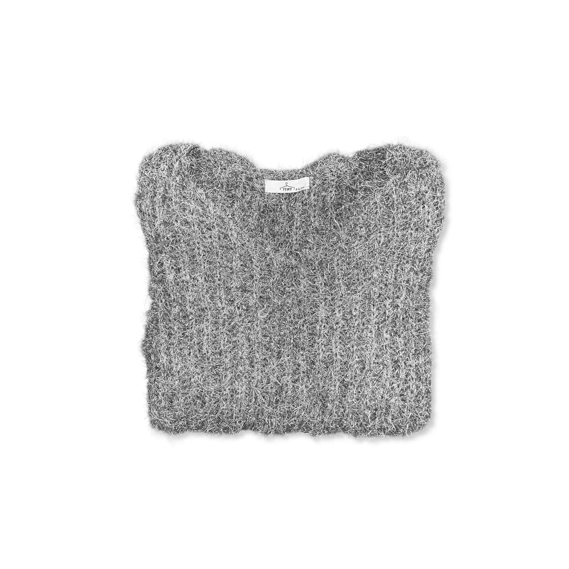 Glitter Detail Fur Crop Sweatshirt 상품이미지1