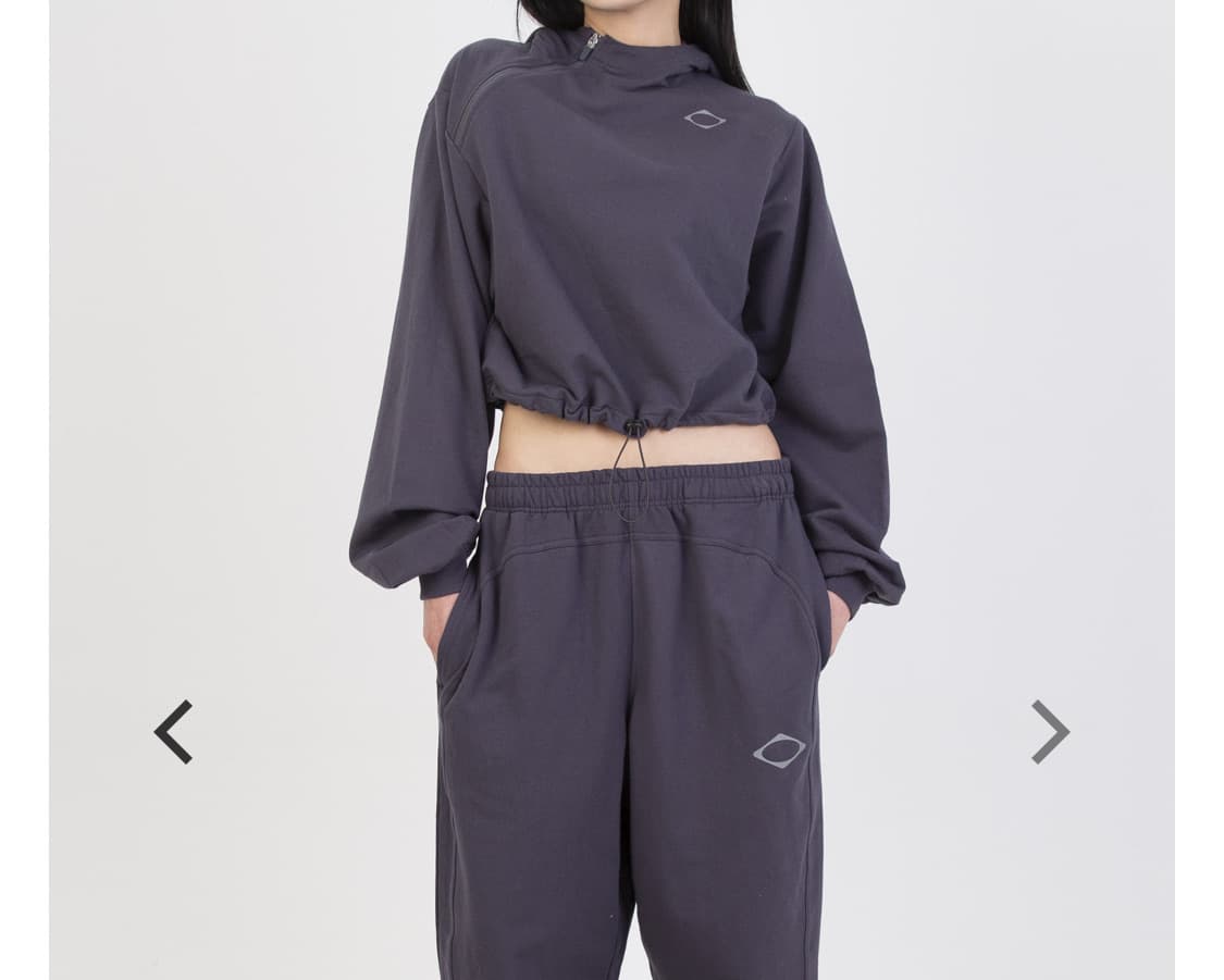 미스치프 크롭 사이드 집업 후드 (퍼플) 상품이미지2