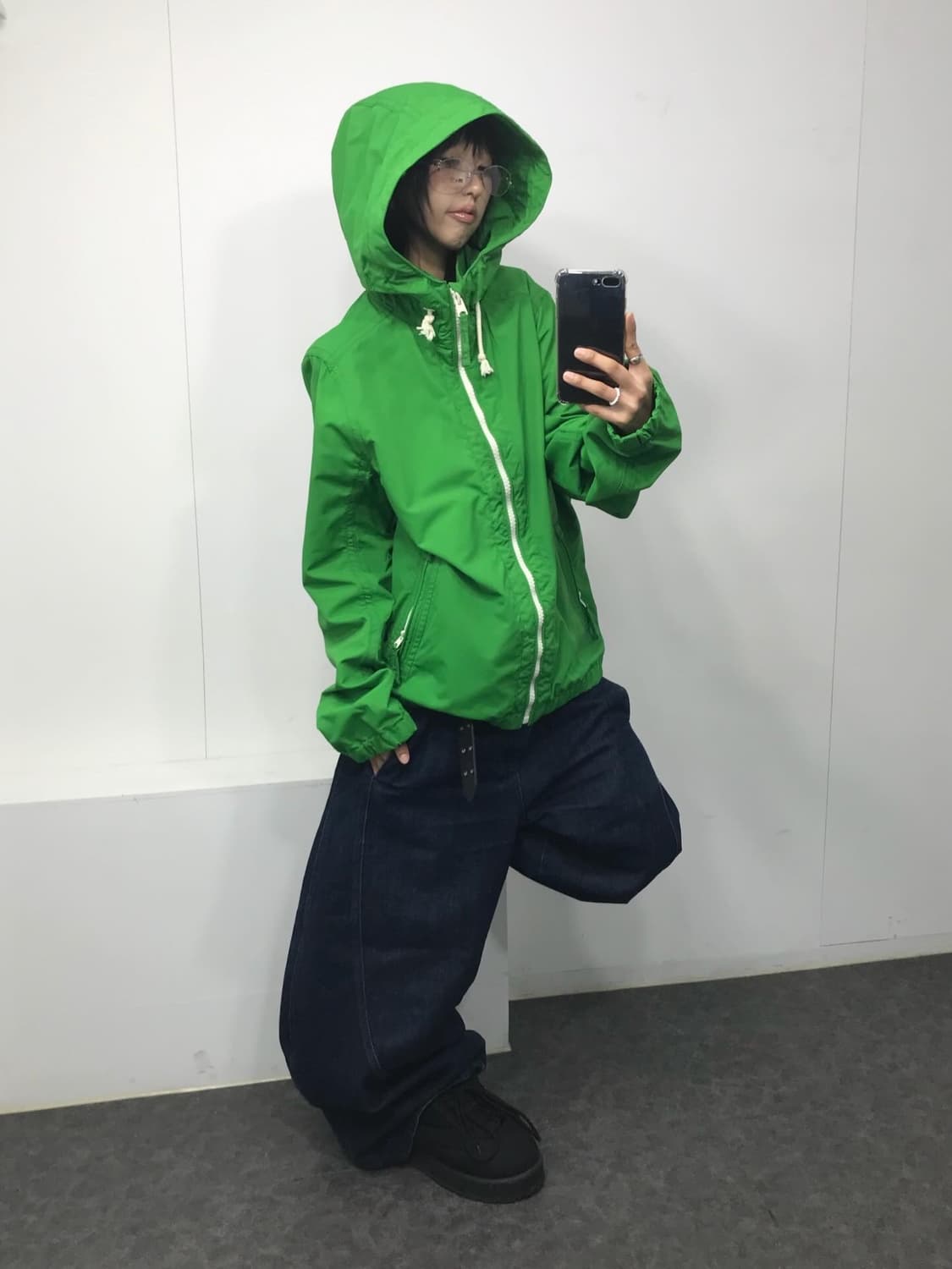 아베크롬비 그린 하이넥 후드 바람막이 상품이미지4