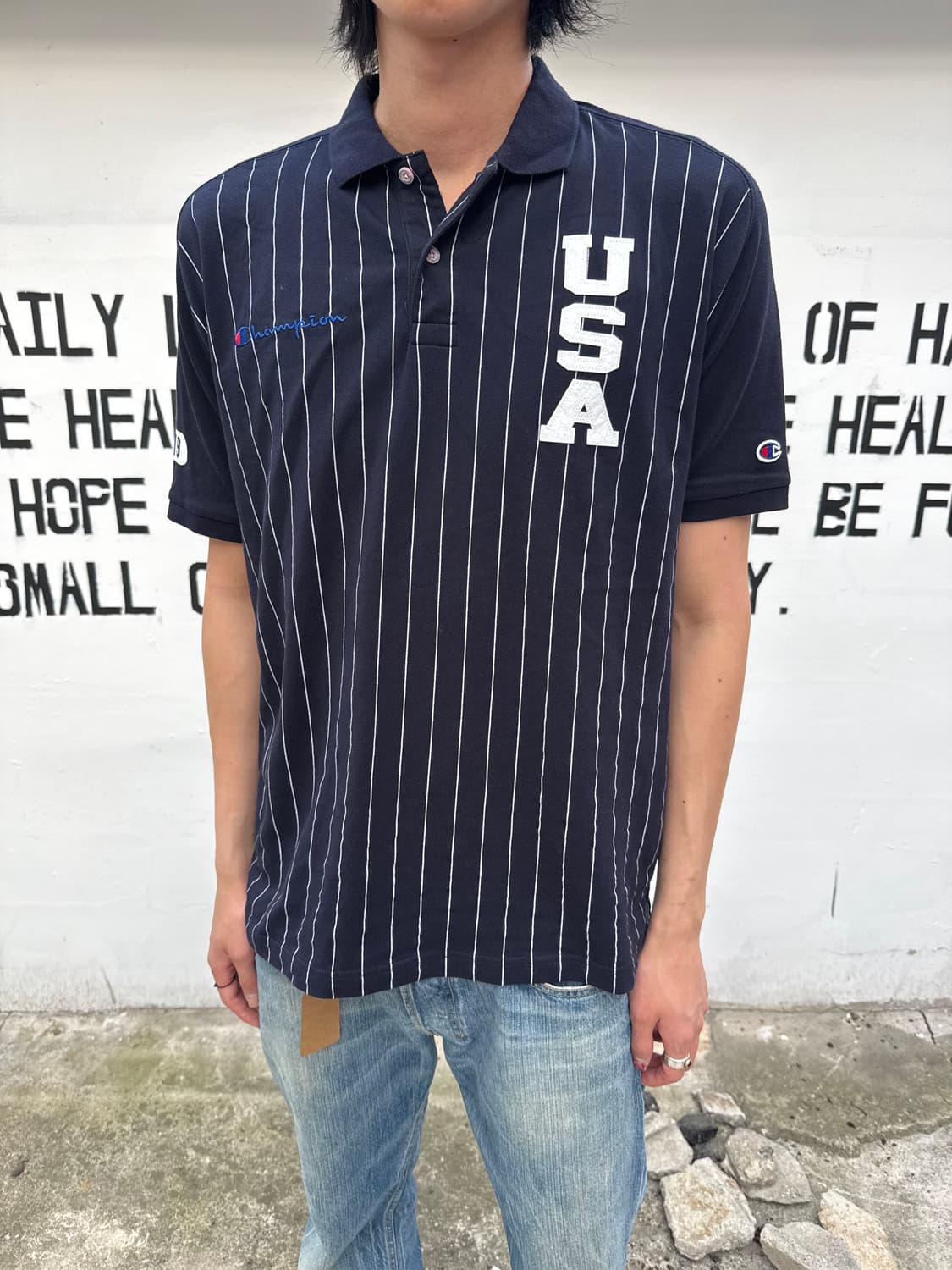 챔피온 USA 스트라이프 반팔 티셔츠  상품이미지2