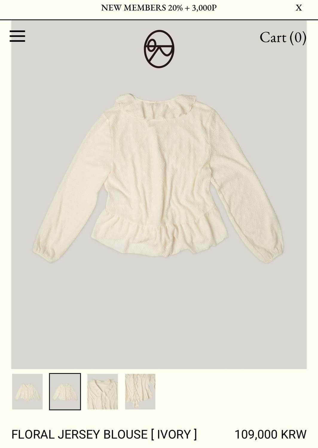 Ouro 아우로 FLORAL JERSEY BLOUSE 상품이미지6