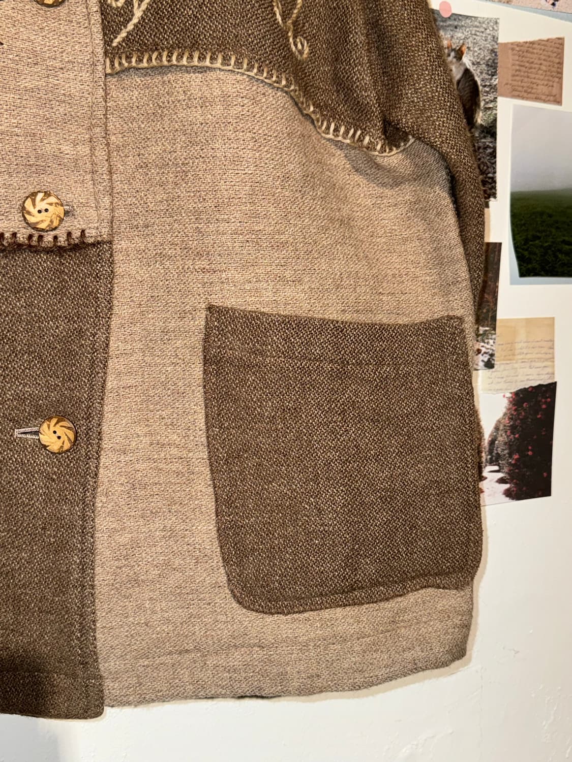 자수 울 패치 자켓 상품이미지5