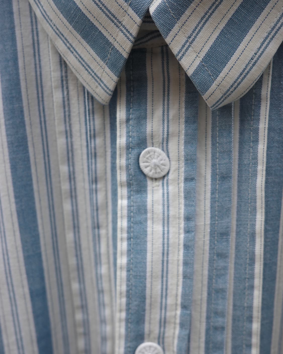 유럽 빈티지 페전트 워크 스트라이프 하프플래킷 셔츠 상품이미지4