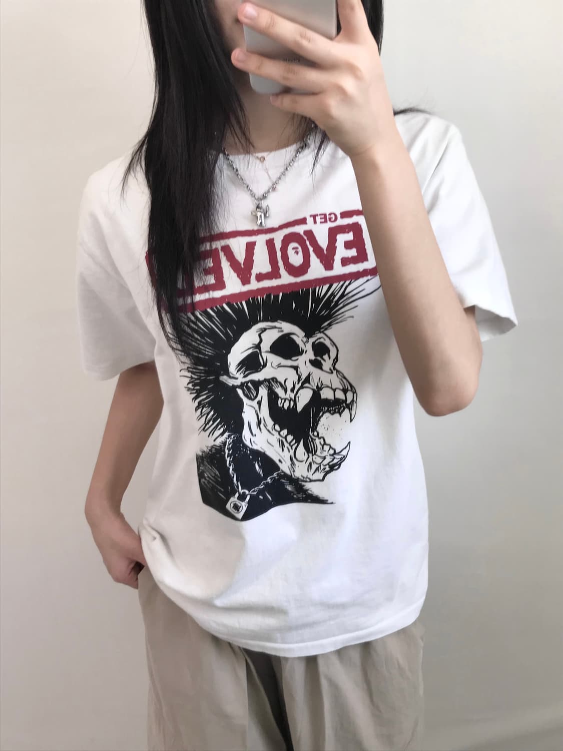 Bape 베이프 화이트 스컬 프린팅 티셔츠 상품이미지3