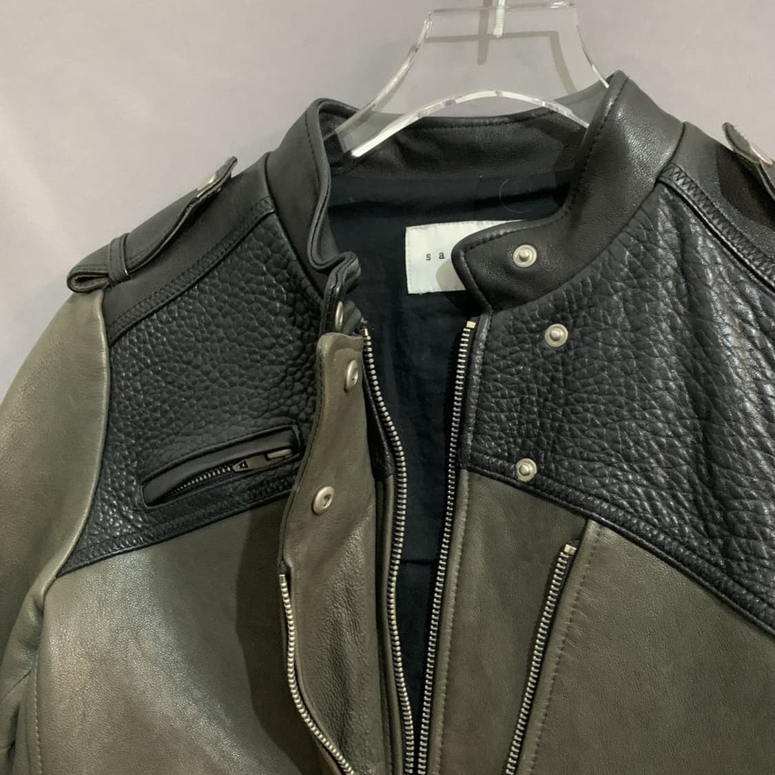 43 산드로 양가죽 바이커 라이더 자켓 상품이미지5