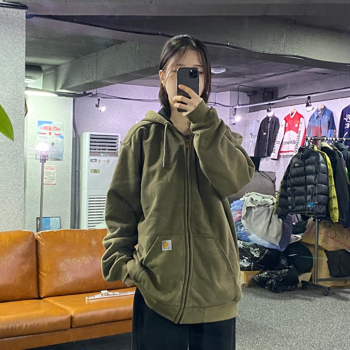 칼하트 카키 써멀 후드집업 B3299 상품이미지1