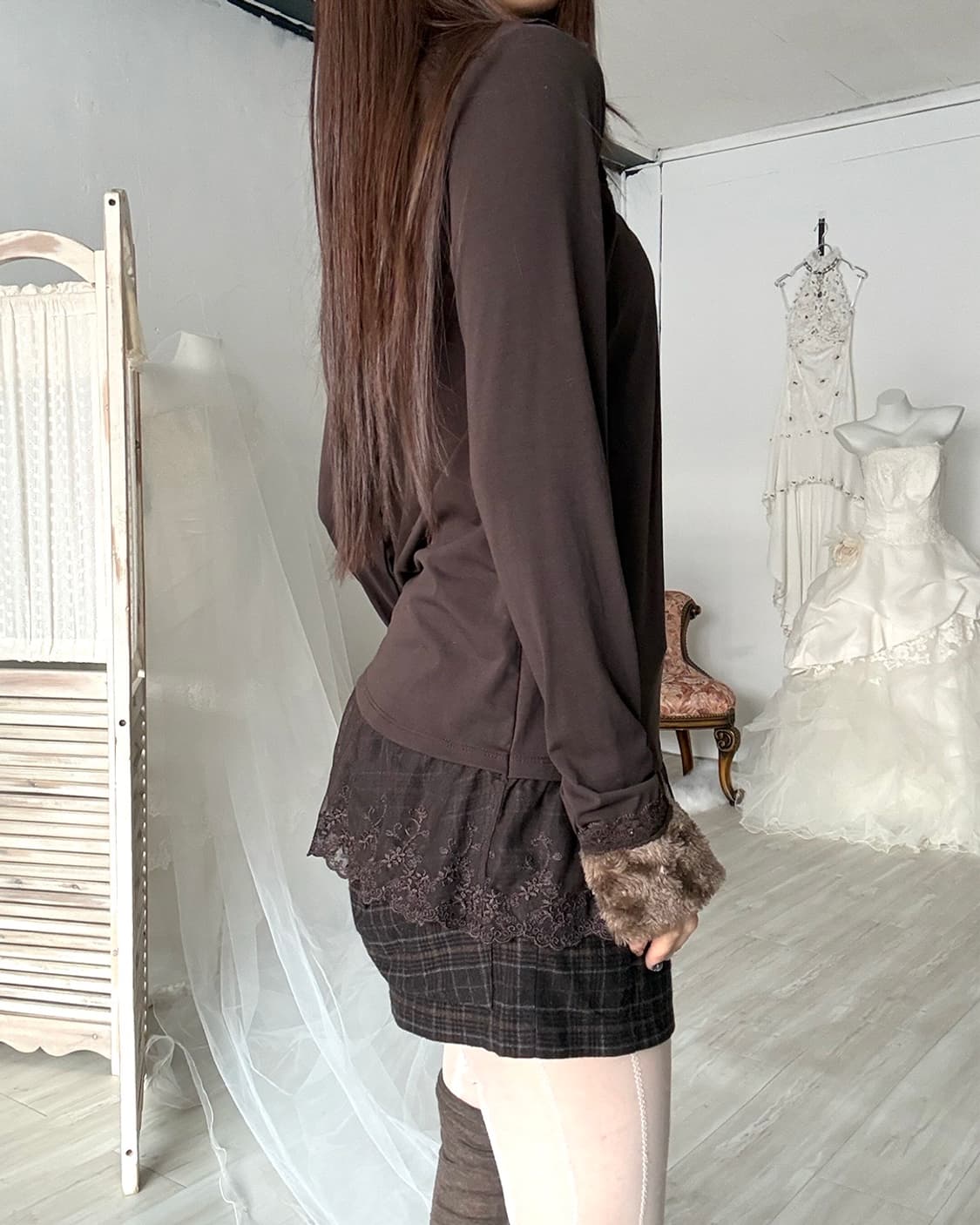 Deep mocha brown lana wool short pants 상품이미지3