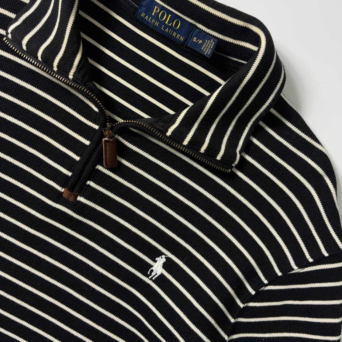 Polo  폴로 랄프로렌 자수 코튼 스트라이프 반집업 니트  상품이미지2