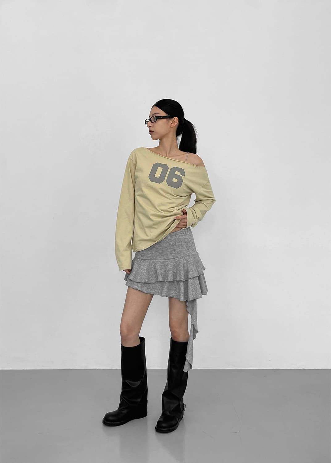 블랙업 레더 롱부츠 225 새상품 상품이미지5