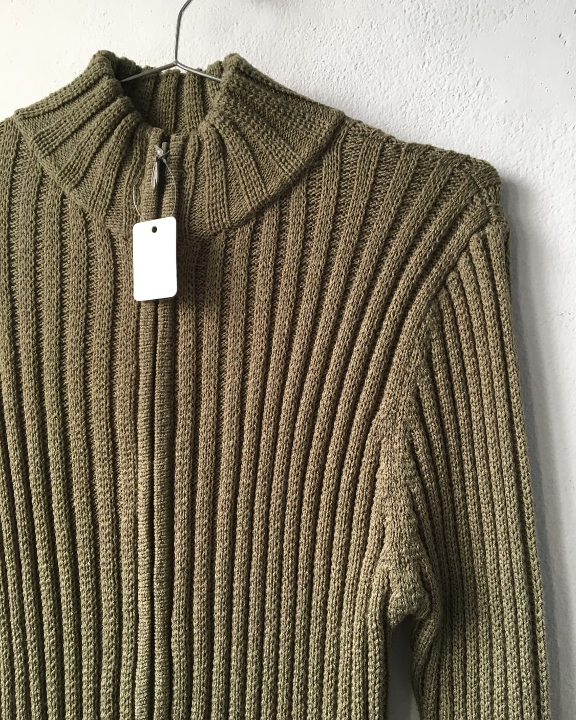 High neck ribbed knit zip up 상품이미지4