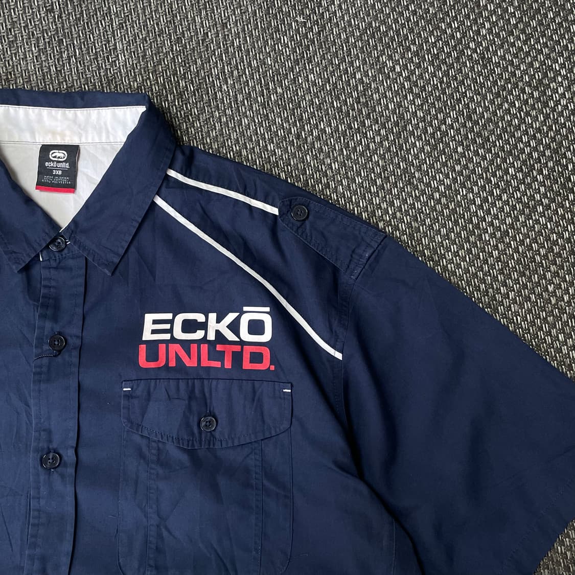에코언리미티드 네이비 투포켓 빅로고 반팔셔츠 3XL 상품이미지3