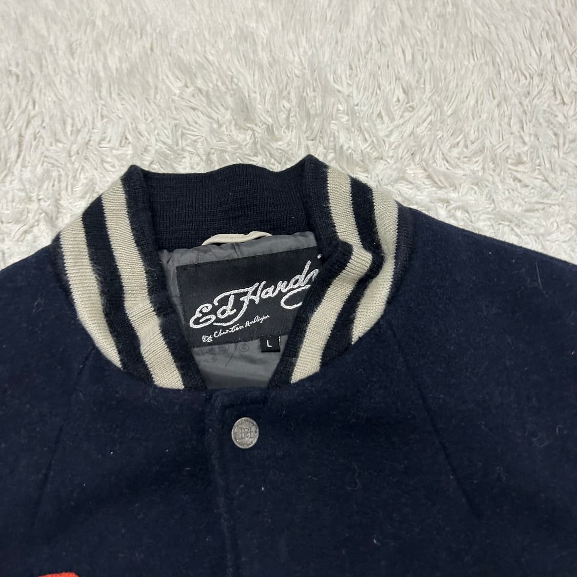 Ed Hardy Leather Sleeve Varsity Jacket 상품이미지7