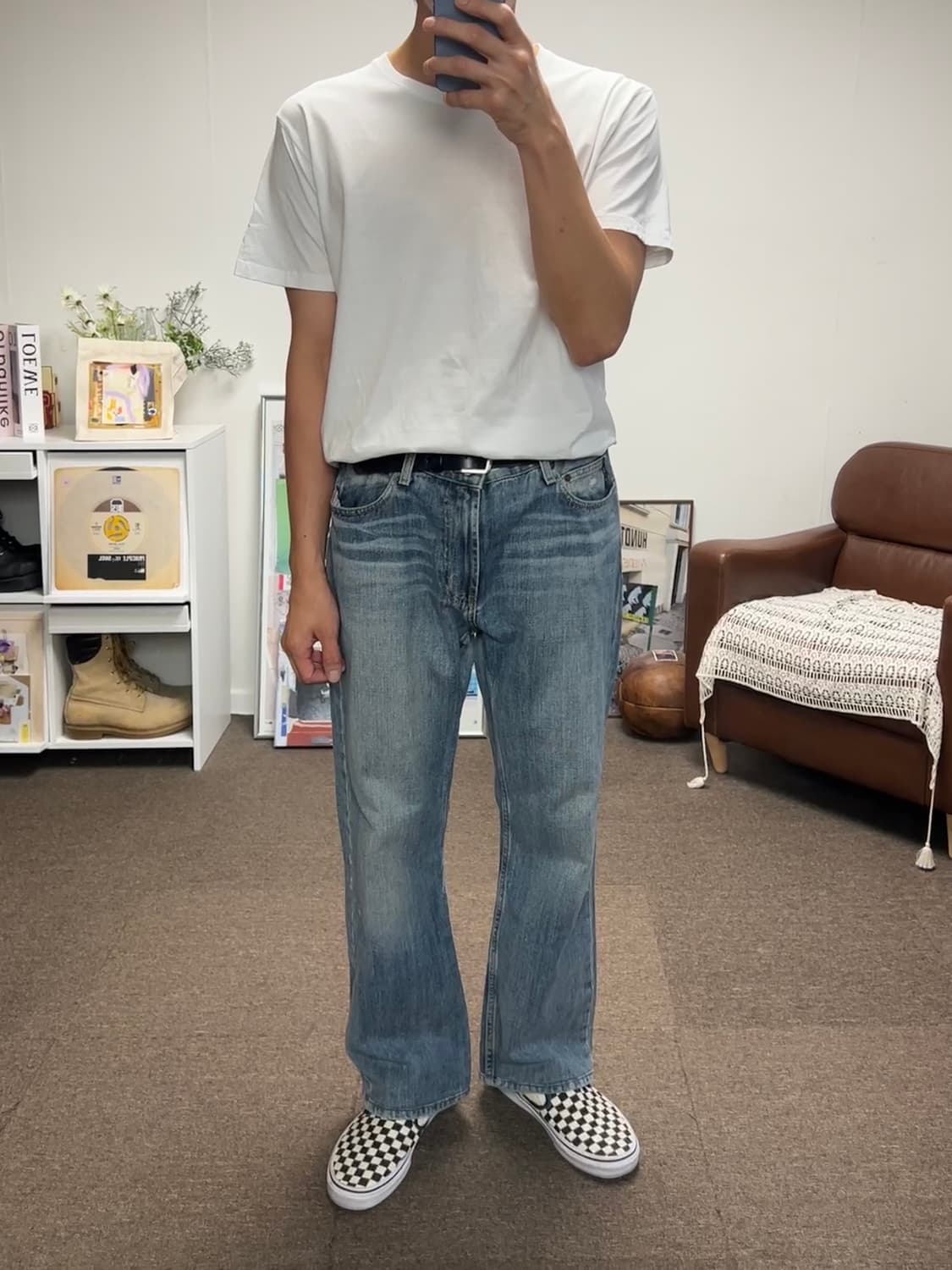 알마니 익스체인지 세미 부츠컷 데님팬츠 연청 36 상품이미지3