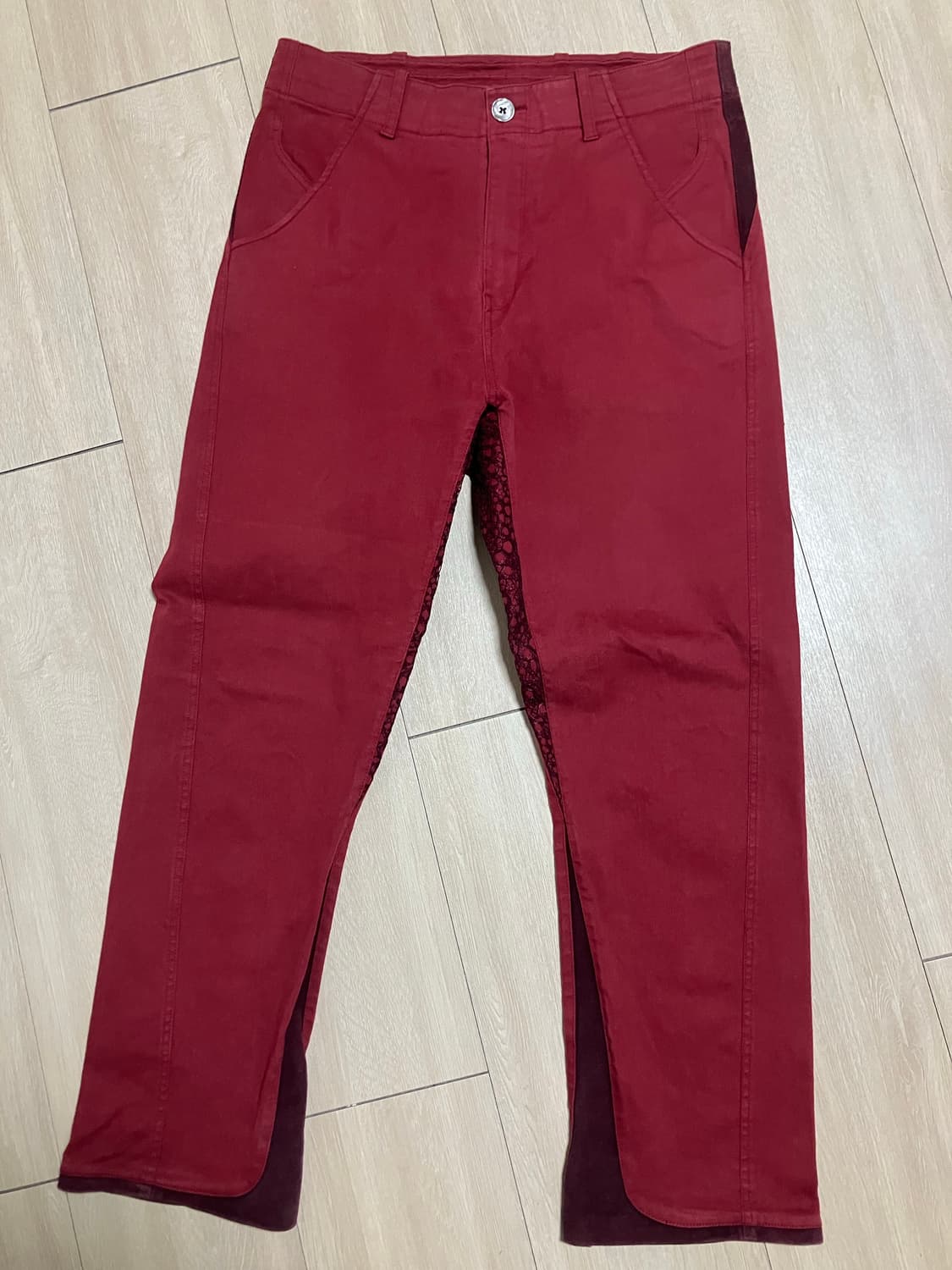 xlim net trousers burgundy 상품이미지2