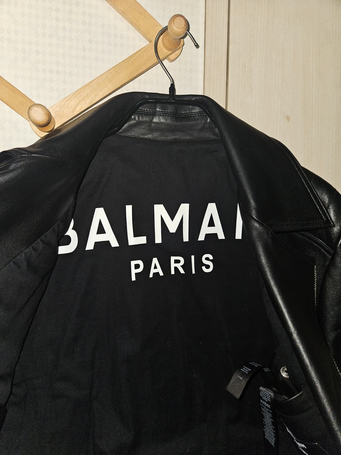 (48) 발망 블랙 램스킨 바이커 zip 레더 자켓 상품이미지7