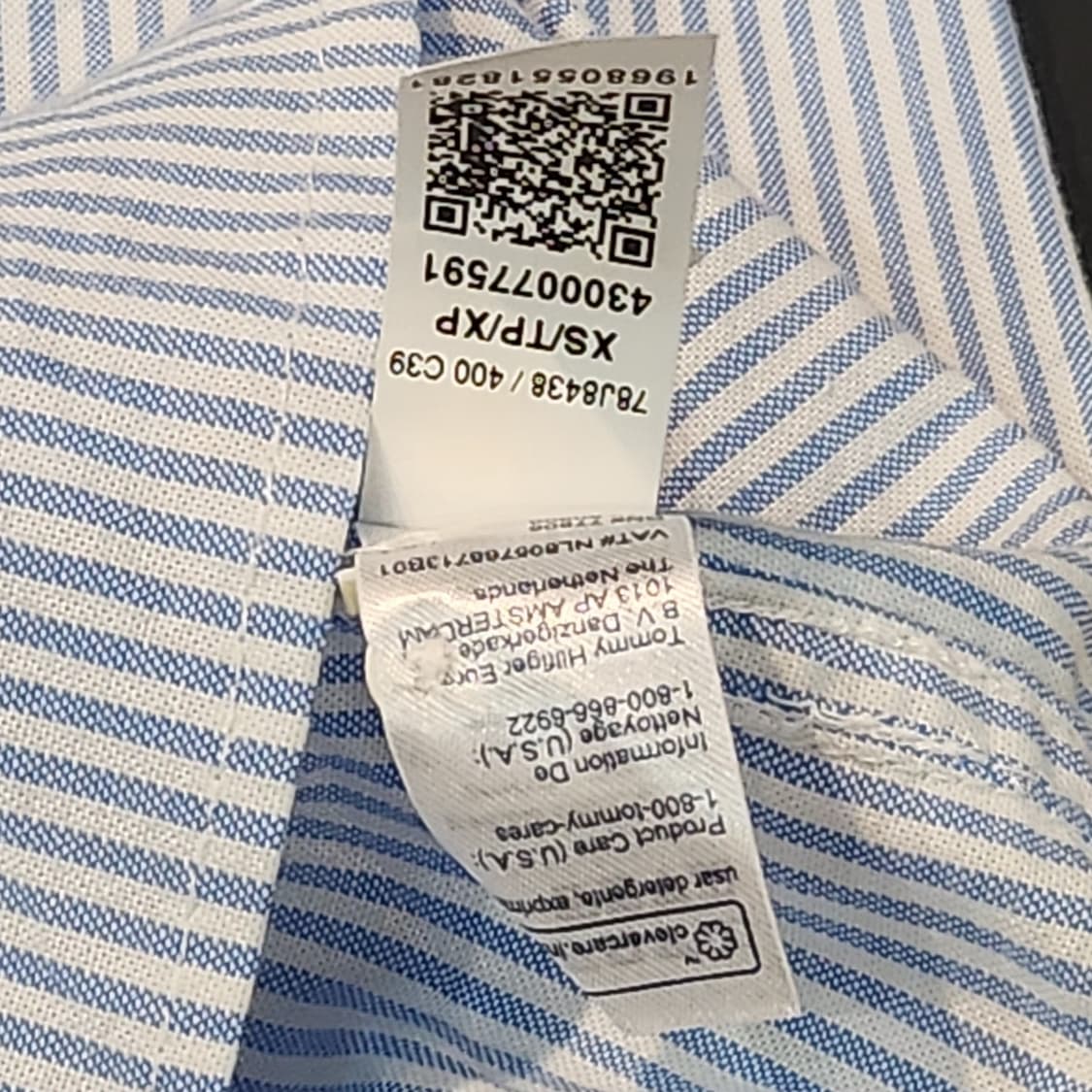 타미힐피거 스트라이프 반팔 셔츠 (XS) 상품이미지3