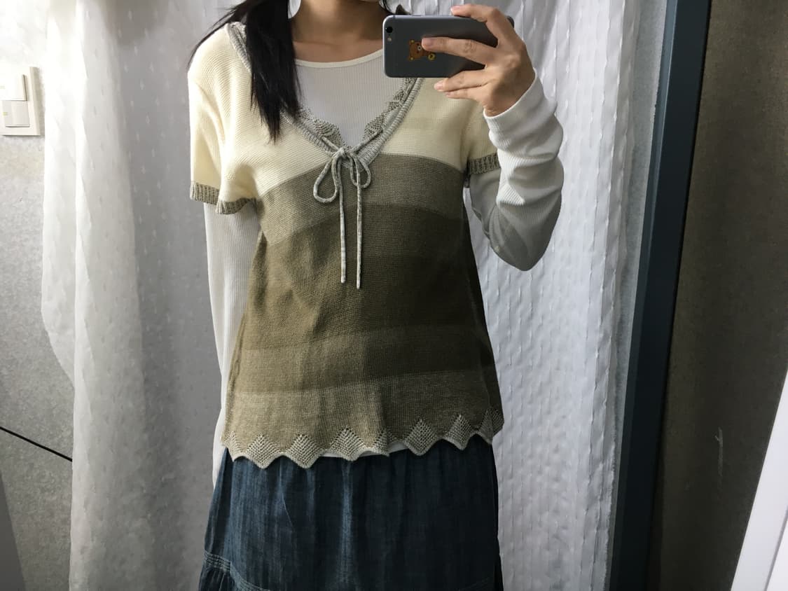 아이보리-브라운 그라데이션 니트  상품이미지3