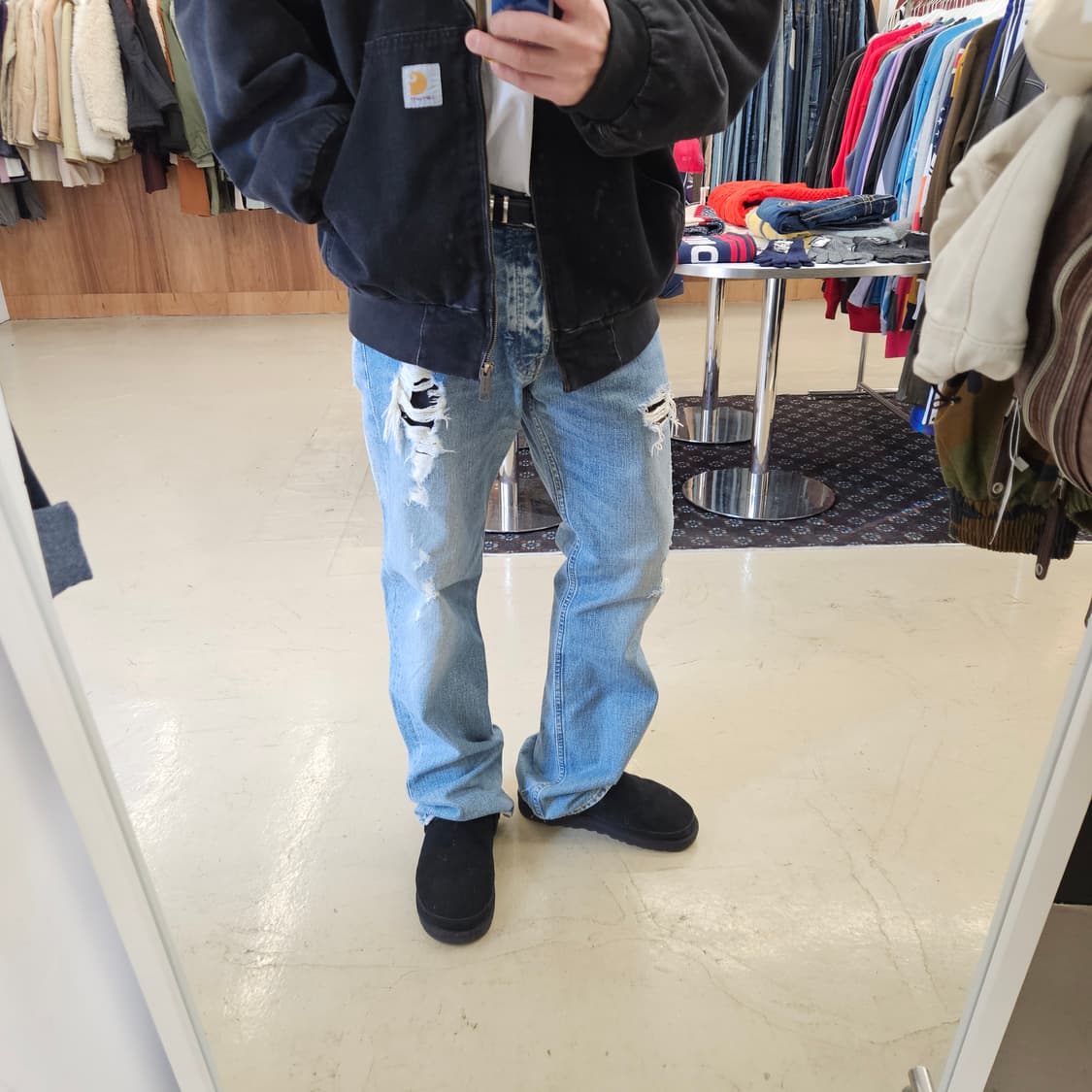 HOLLISTER 홀리스터 데님 부츠컷 연청 데미지 빈티지 36인치 상품이미지9