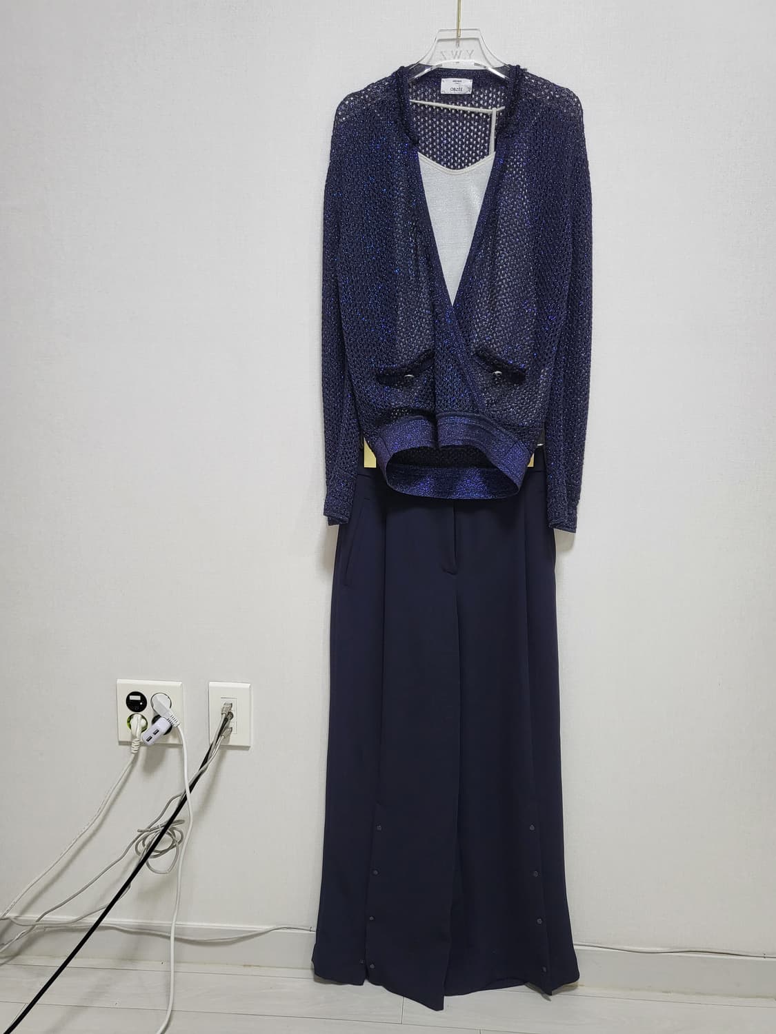 오브제 딥네이비 글리터 니트가딘건free 새제품  상품이미지8