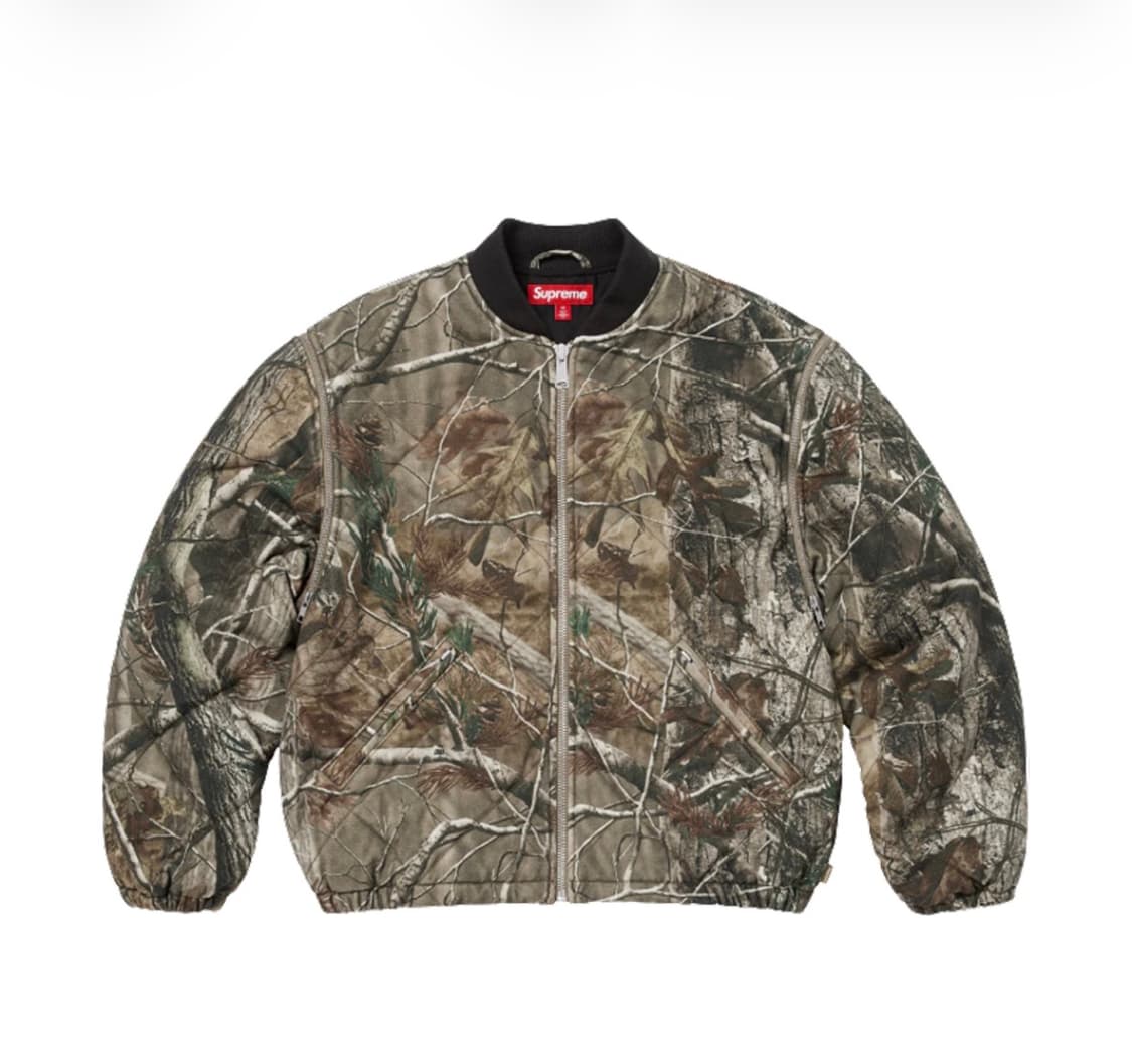 25fw 슈프림 퀄티드 리얼트리 봄버 새상품 L 상품이미지5